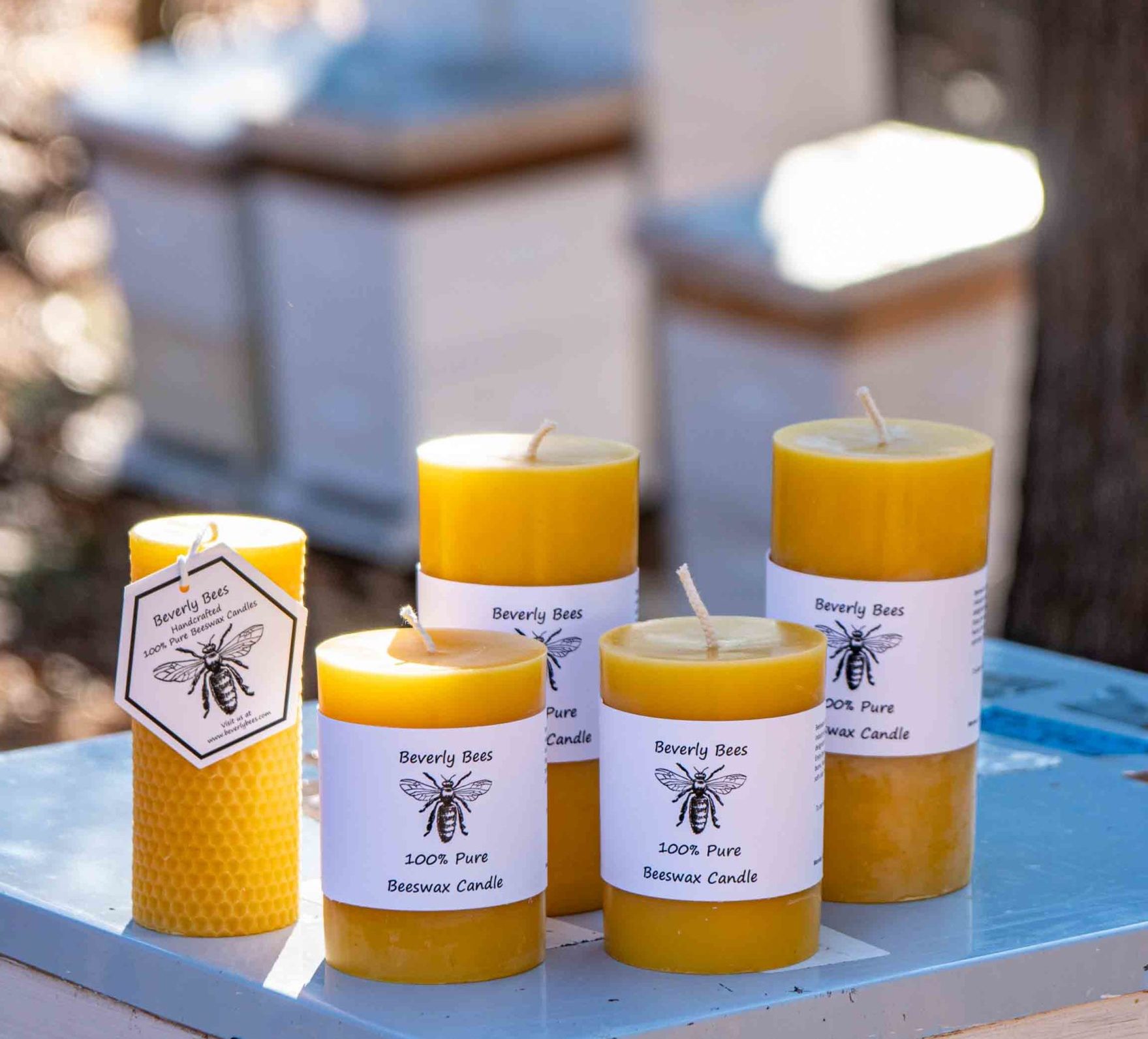 100% Pure Beeswax Pillar Candle – Bee's Hive